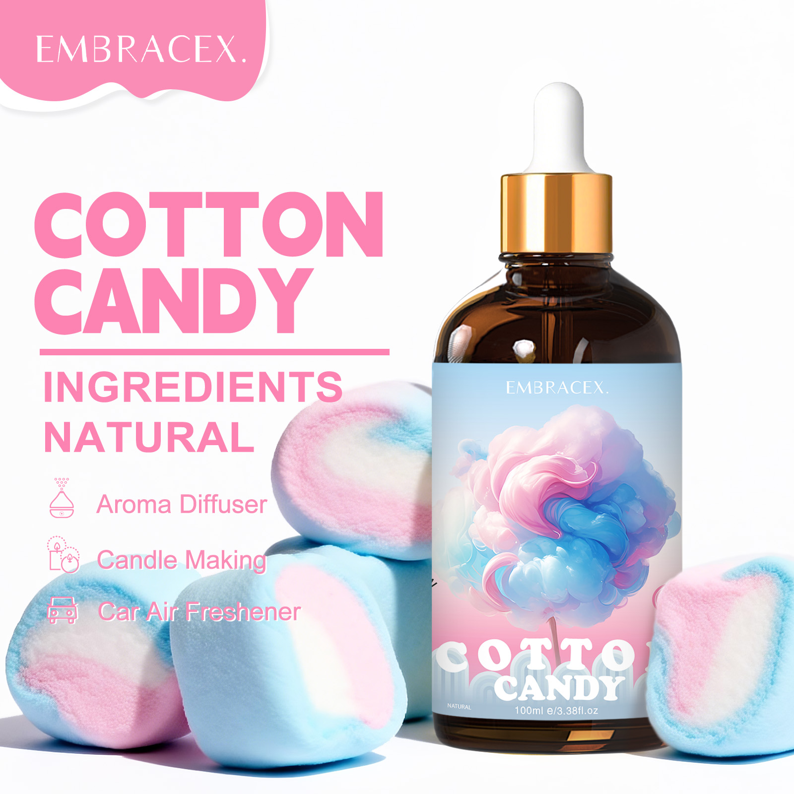Candle Making Essential Oil - 100ml Olejek Eteryczny Cotton Candy Do