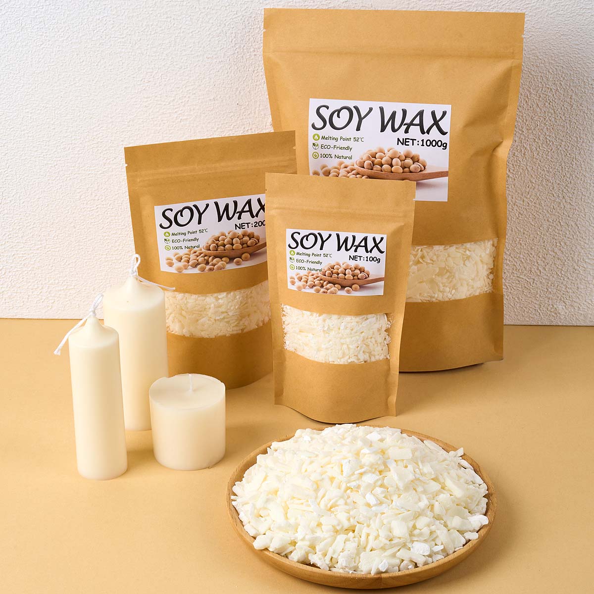 Candle Making Set - 1-punktowy czysty biały wosk sojowy do