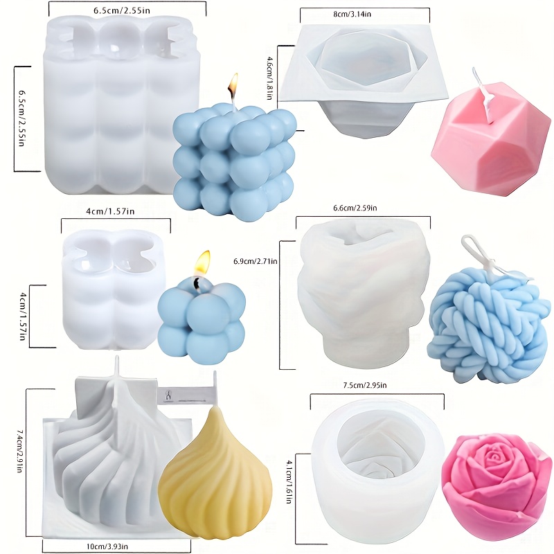 Candle Making Yarn - Zestaw 6 silikonowych form do świec,