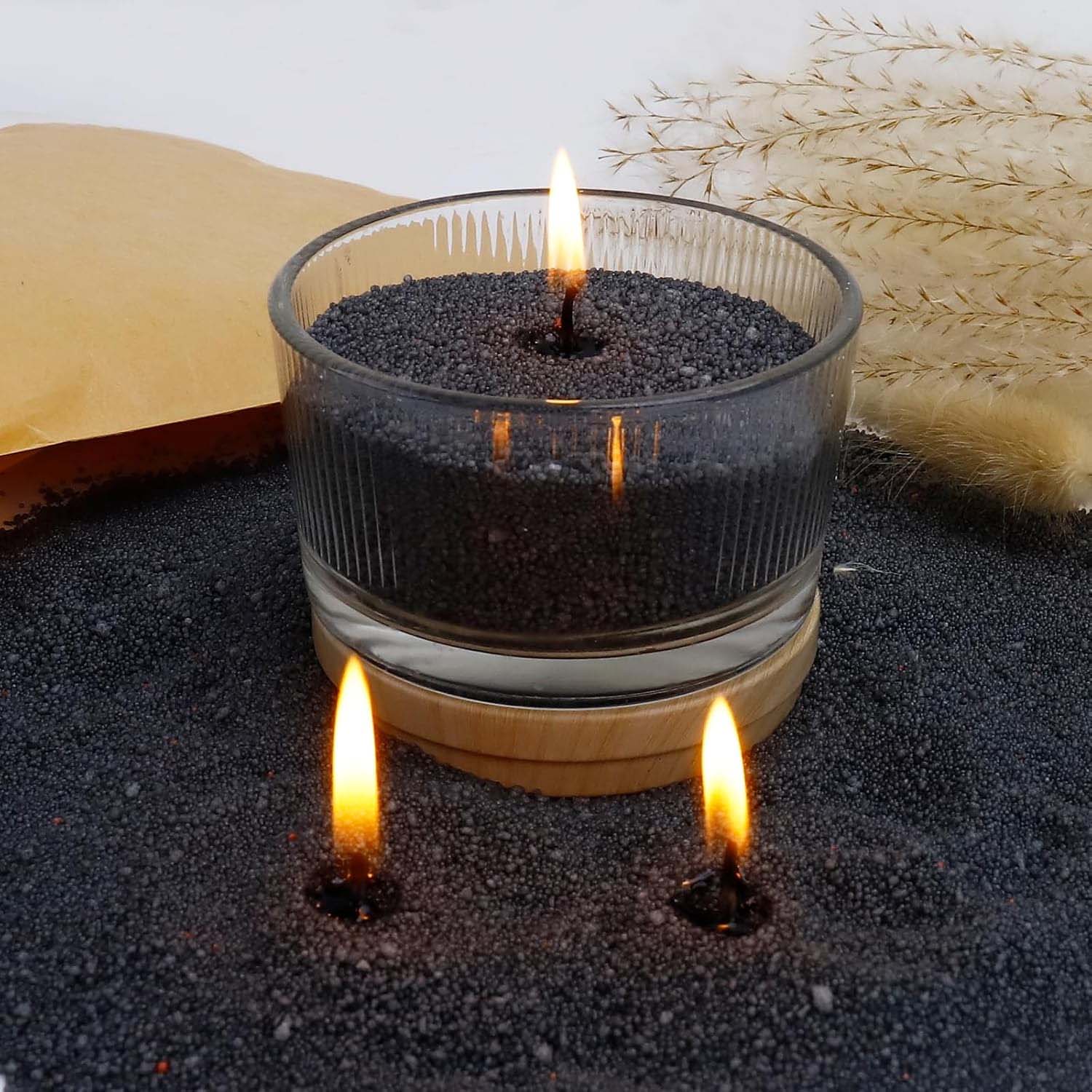Candle Making Easy - Czarny piasek do świec z knotem,